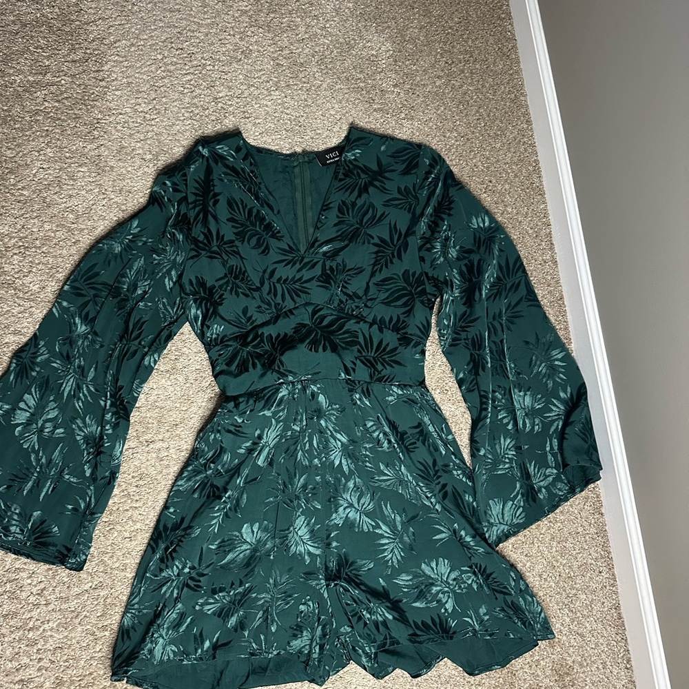 Floral Green Romper